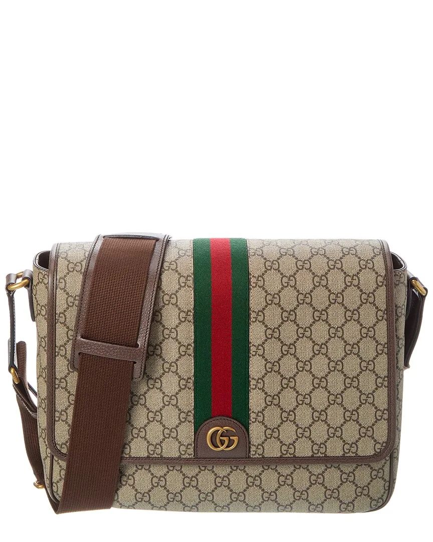 Ophidia Large Gg Supreme Canvas & Leather Shoulder Bag by Gucci