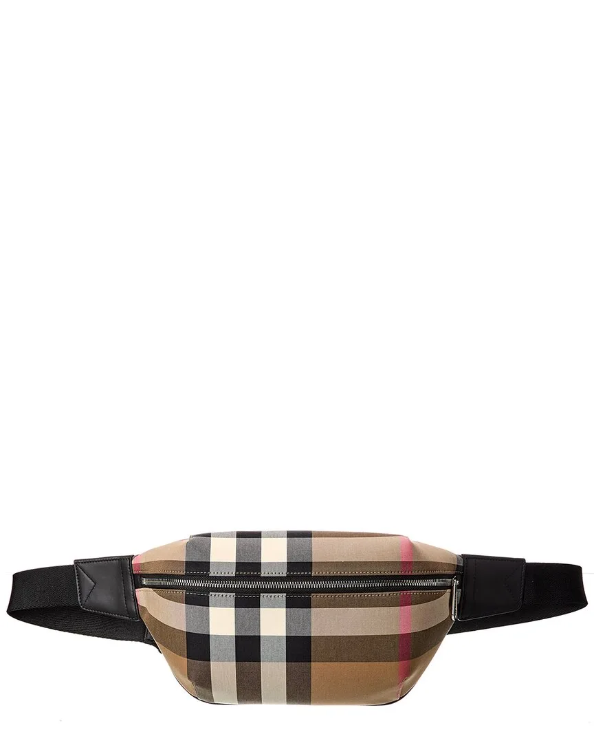 Check Canvas & Leather Belt Bag by Burberry