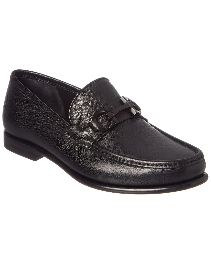 Crown Gancini Bit Leather Loafer by Ferragamo