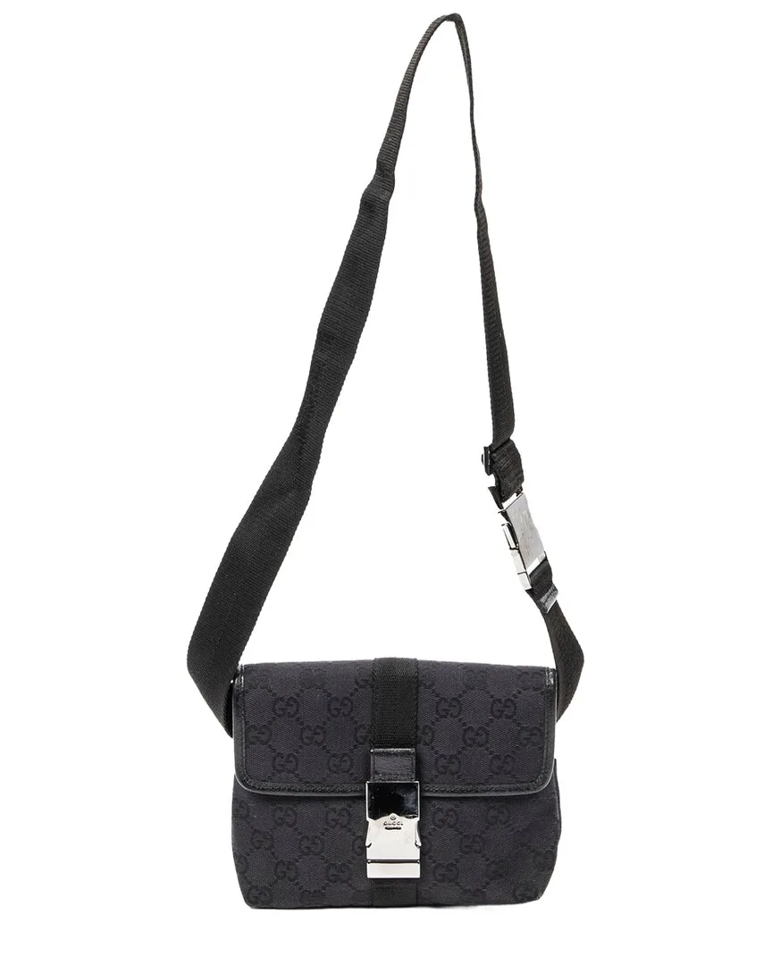 Black Monogrammed Canvas Mini Belt Bag (authentic Pre-Loved) by Gucci