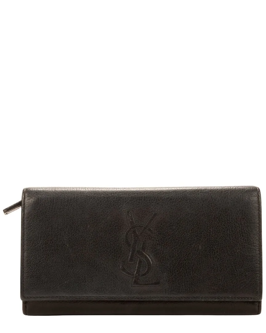 Navy Calfskin Leather Belle De Jour Wallet (authentic Pre-Loved) by Saint Laurent