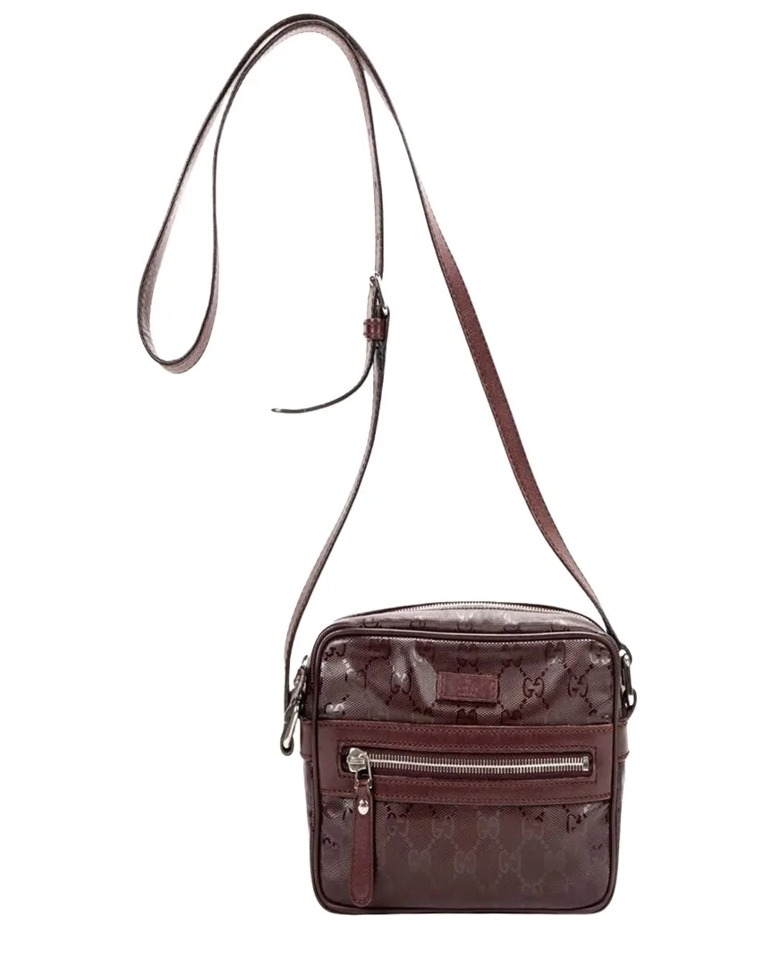 Dark Brown Guccissima Imprint Coated Canvas Cliff Sling Bag (authentic Pre-Loved) by Gucci