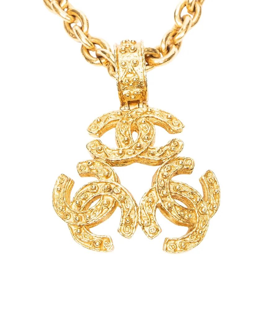 Plated 3 Cc Pendant Chain Necklace, Never Worn (authentic Pre-Loved) by CHANEL