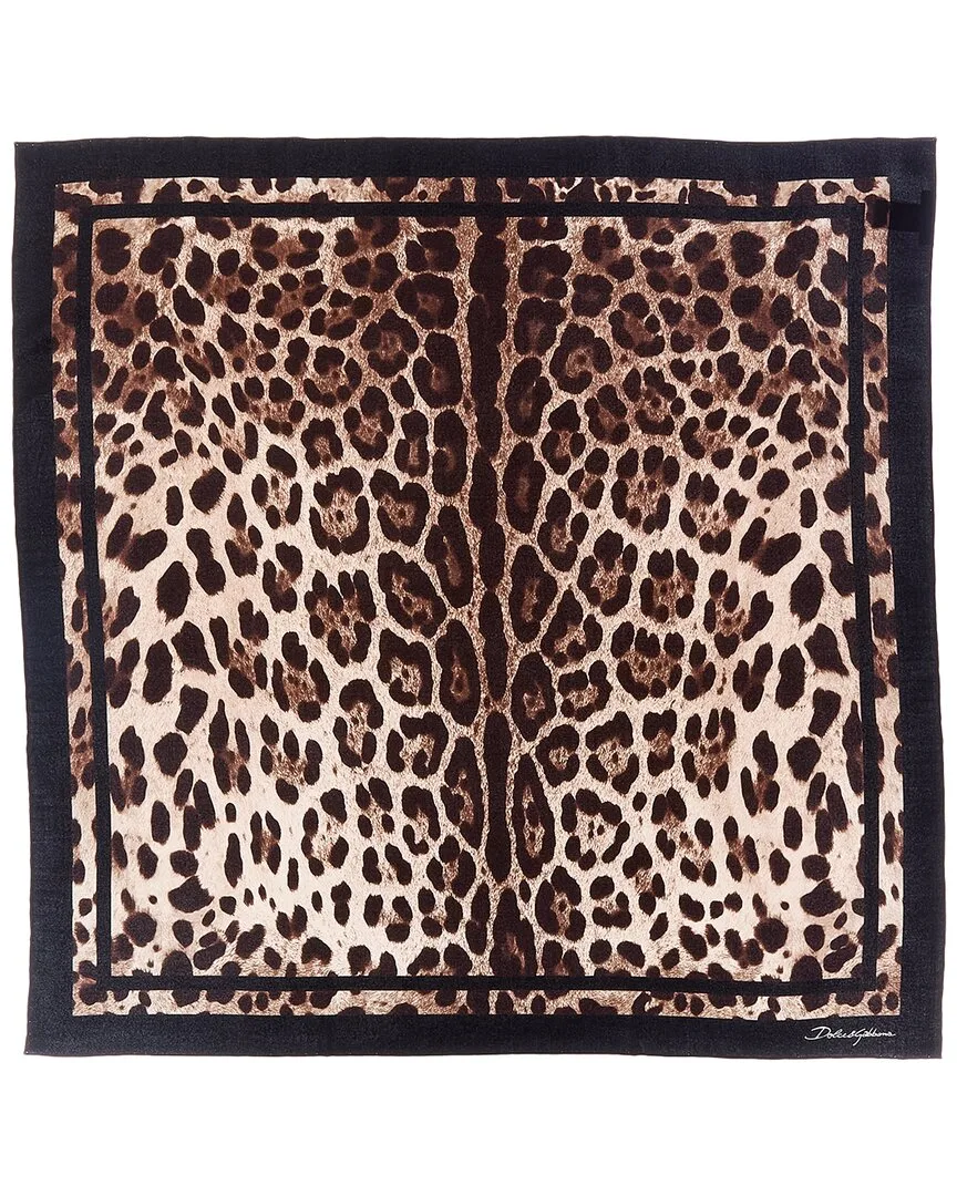 Leopard Print Silk Scarf by Dolce & Gabbana