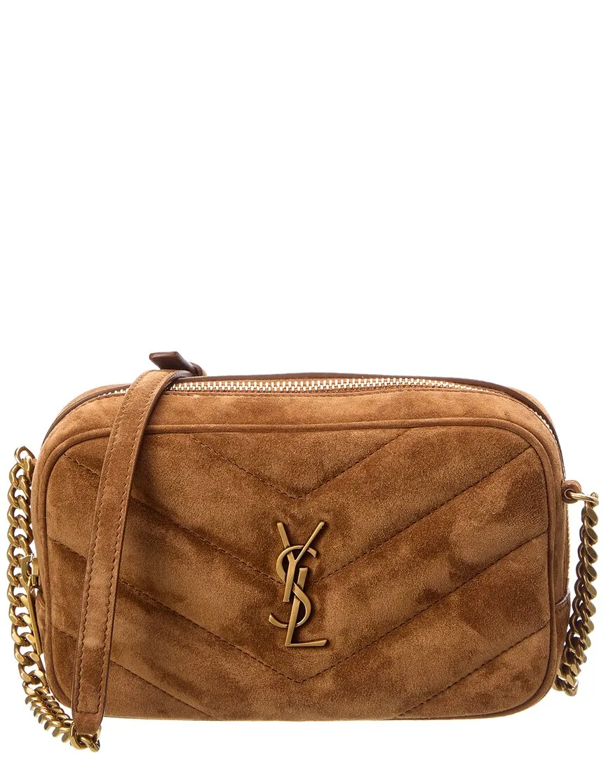 Loulou Mini Suede Camera Bag by Saint Laurent