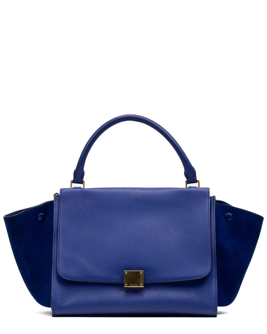 Blue Smooth Leather Trapeze Bag (authentic Pre-Loved) by Celine