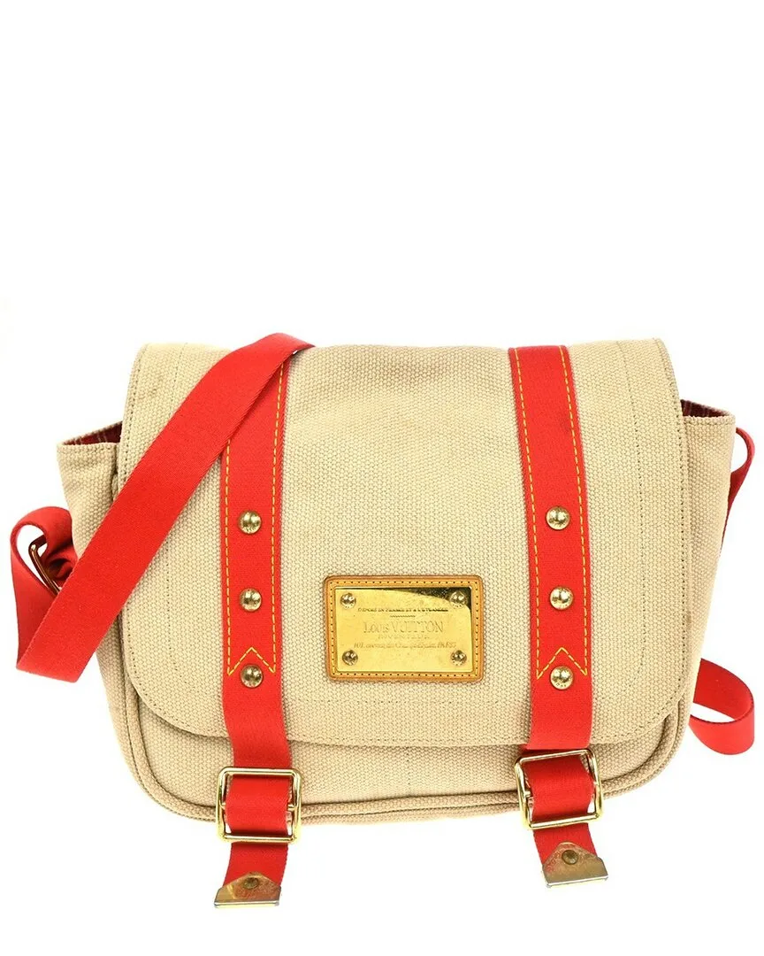 Beige Canvas Antigua Besace Messenger (authentic Pre-Loved) by Louis Vuitton