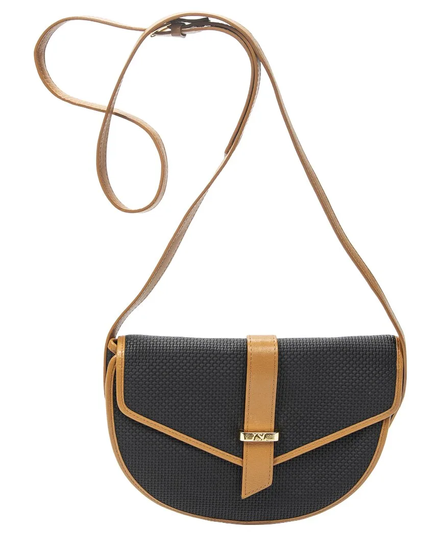 Black & Tan Woven Coated Canvas Flap Crossbody (authentic Pre-Loved) by Saint Laurent
