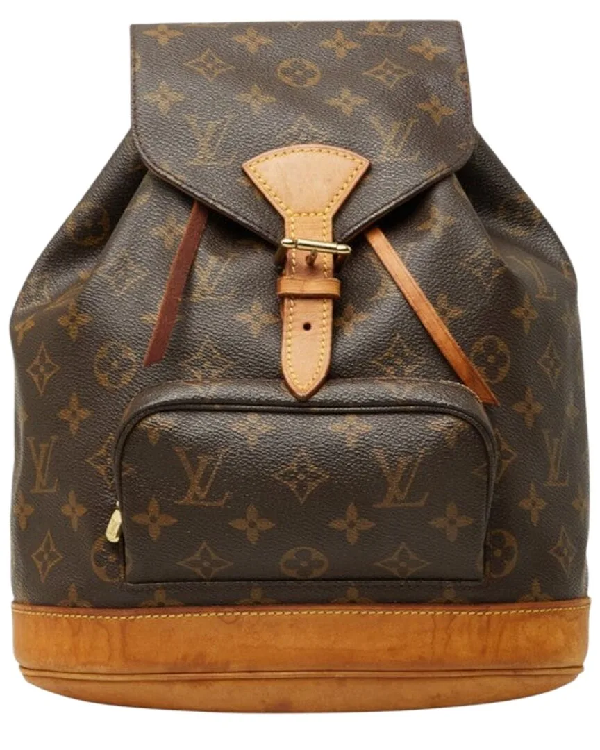 Brown Coated/Waterproof Canvas Monsuri mm Backpack (authentic Pre-Loved) by Louis Vuitton