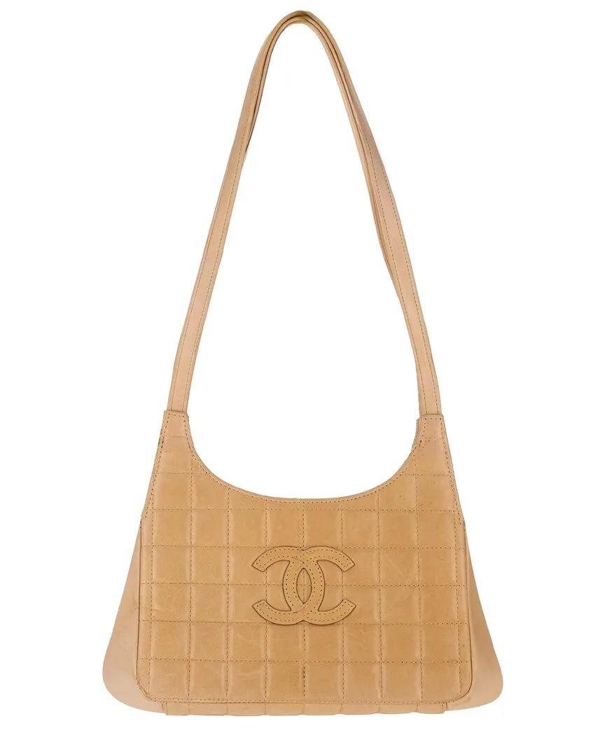 Beige Leather Chocolate Bar Cc Shoulder Bag (authentic Pre-Loved) by CHANEL