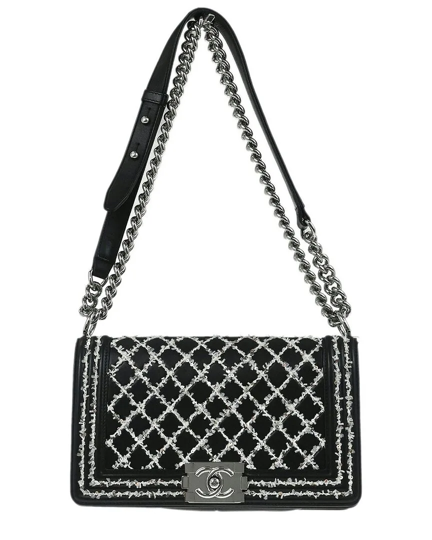Black Leather Boy Flap Shoulder Bag (authentic Pre-Loved) by CHANEL