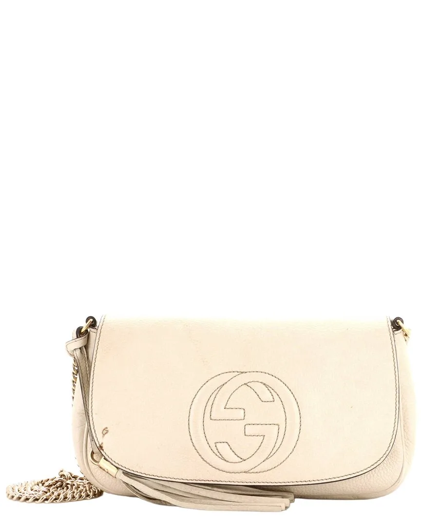 Beige Sheep Leather Soho Chain Crossbody Medium (authentic Pre-Loved) by Gucci