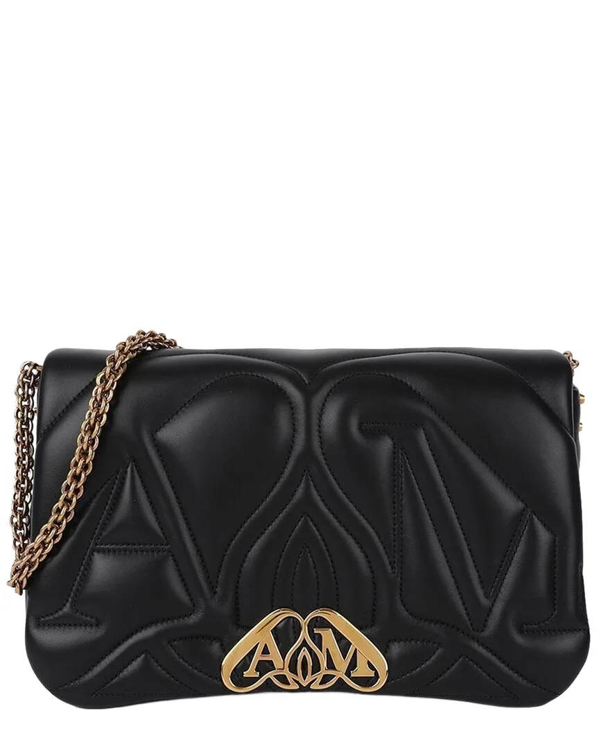 Black Lambskin Seal Bag (authentic Pre-Loved) by Alexander McQueen