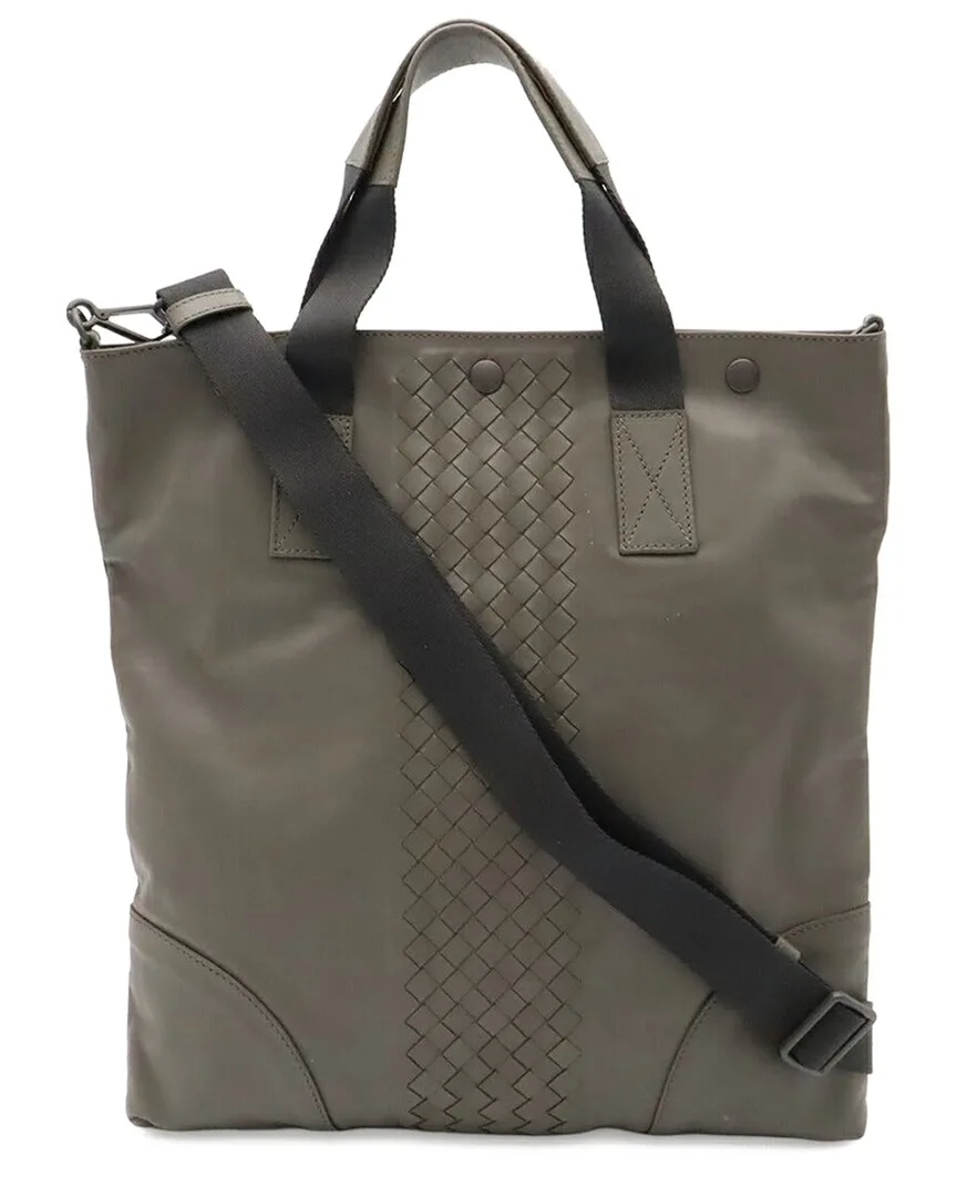 Grey Intrecciato Leather Tote (authentic Pre-Loved) by Bottega Veneta