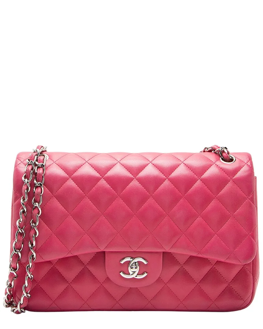 Pink Lambskin Classic Jumbo Double Flap Bag (authentic Pre-Loved) by CHANEL