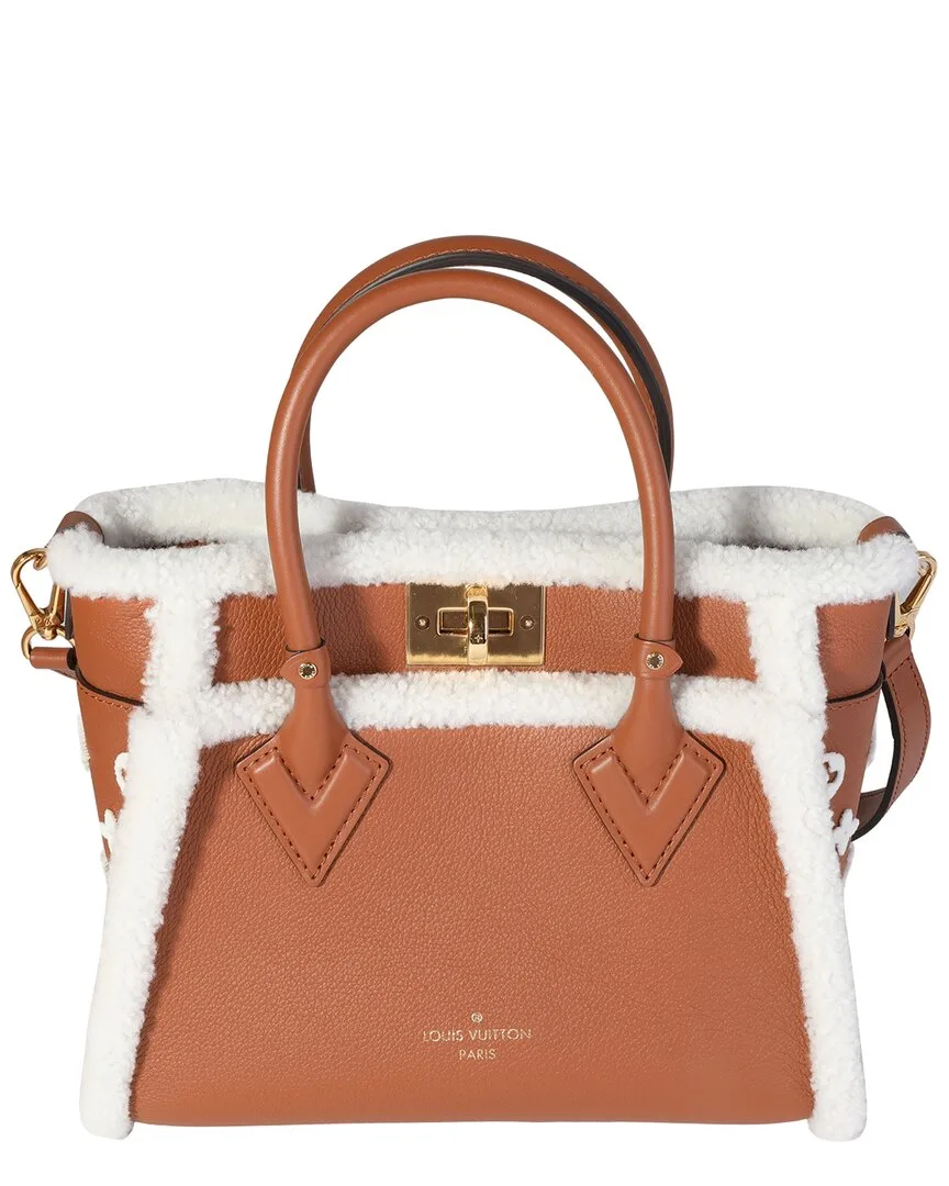Brown Calfskin & Shearling on My Side Pm (authentic Pre-Loved) by Louis Vuitton
