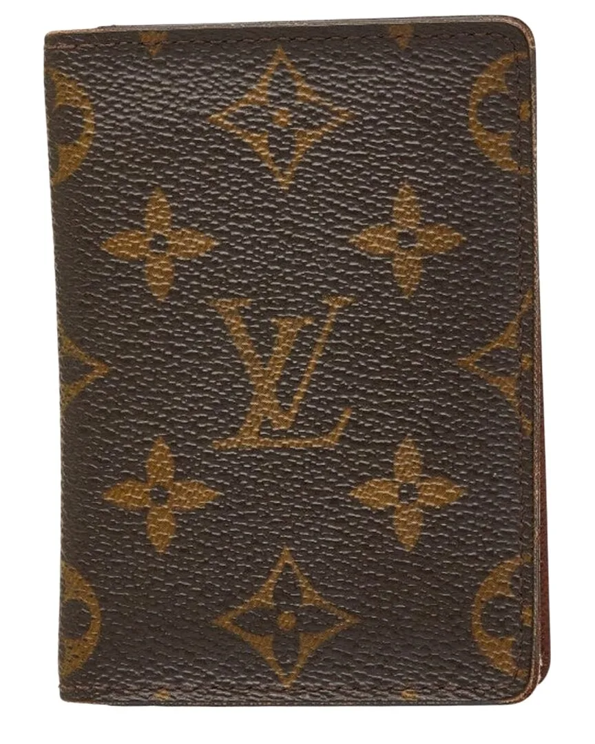 Brown Coated/Waterproof Canvas Porte Cartes Vertical Pass Case (authentic Pre-Loved) by Louis Vuitton