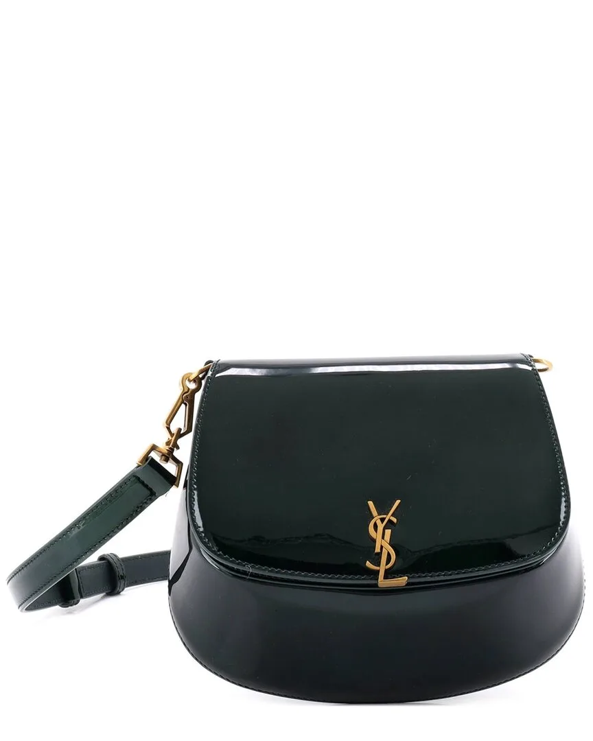 Green Patent Leather Voltaire Top Handle Bag Mini (authentic Pre-Loved) by Saint Laurent