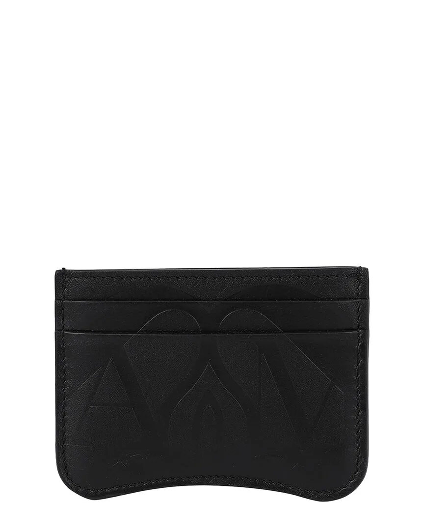 Black Leather Seal Card Holder (authentic Pre-Loved) by Alexander McQueen