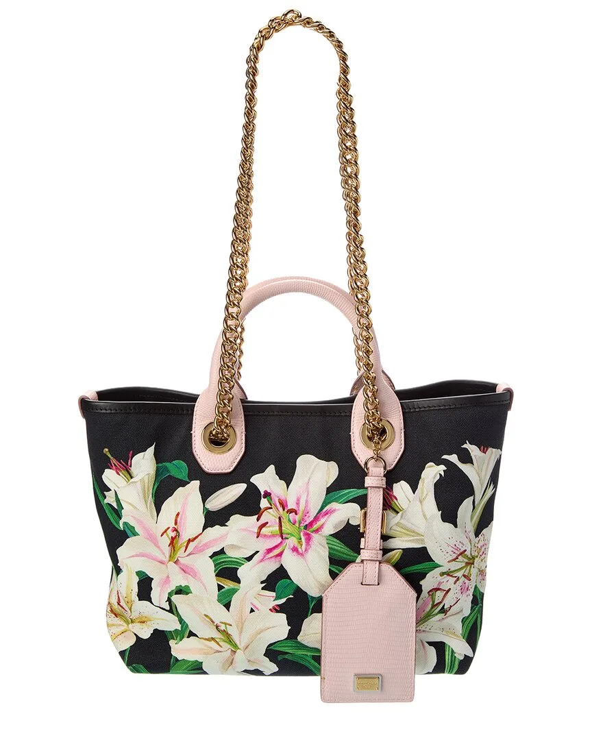 Capri Small Carretto Print Canvas & Leather Tote by Dolce & Gabbana
