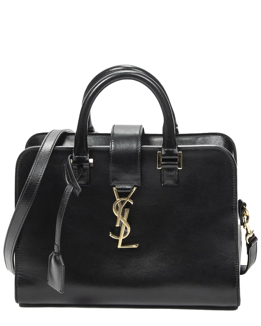 Black Calfskin Leather Baby Monogram Cabas (authentic Pre-Loved)