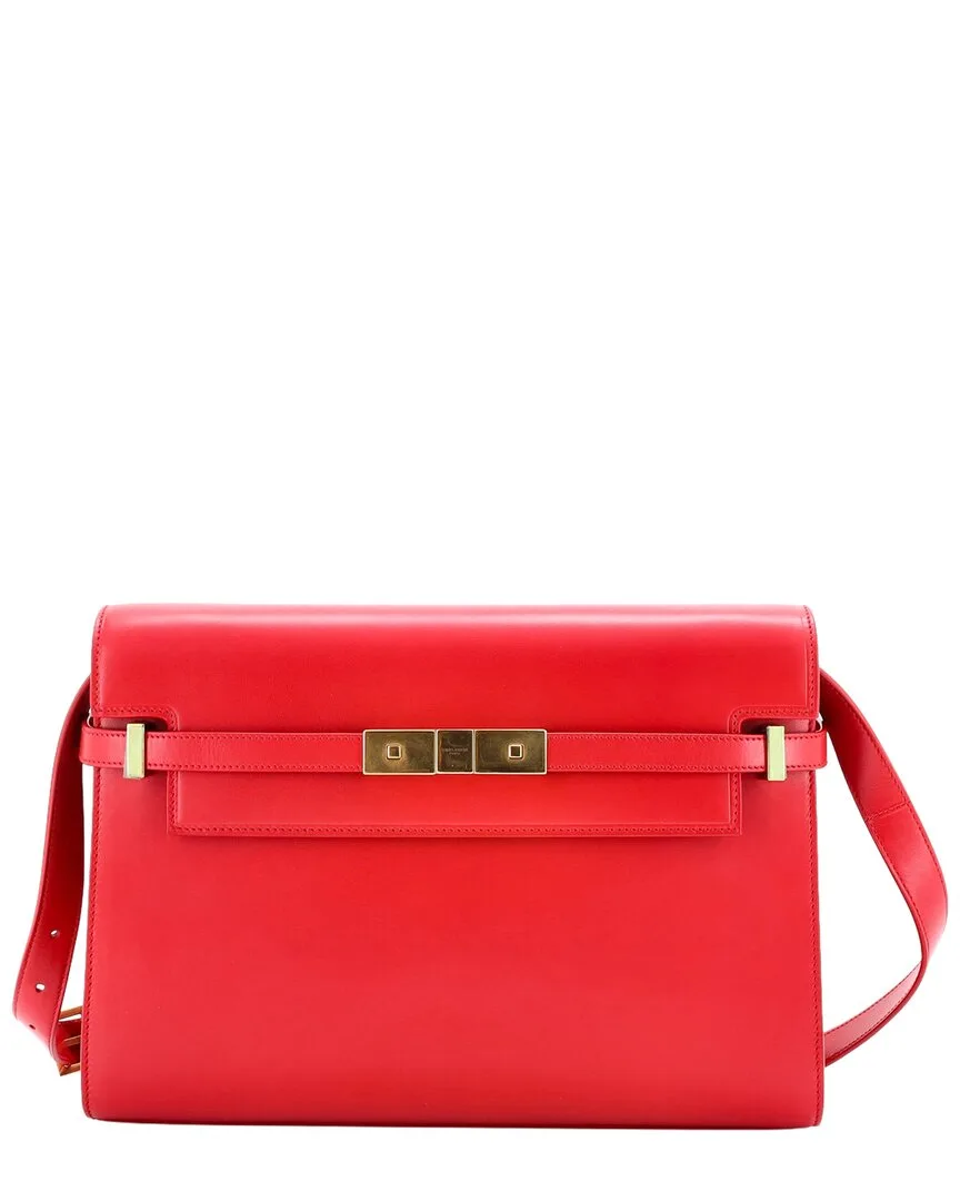 Red Sheep Leather Manhattan Shoulder Bag Medium (authentic Pre-Loved) by Saint Laurent