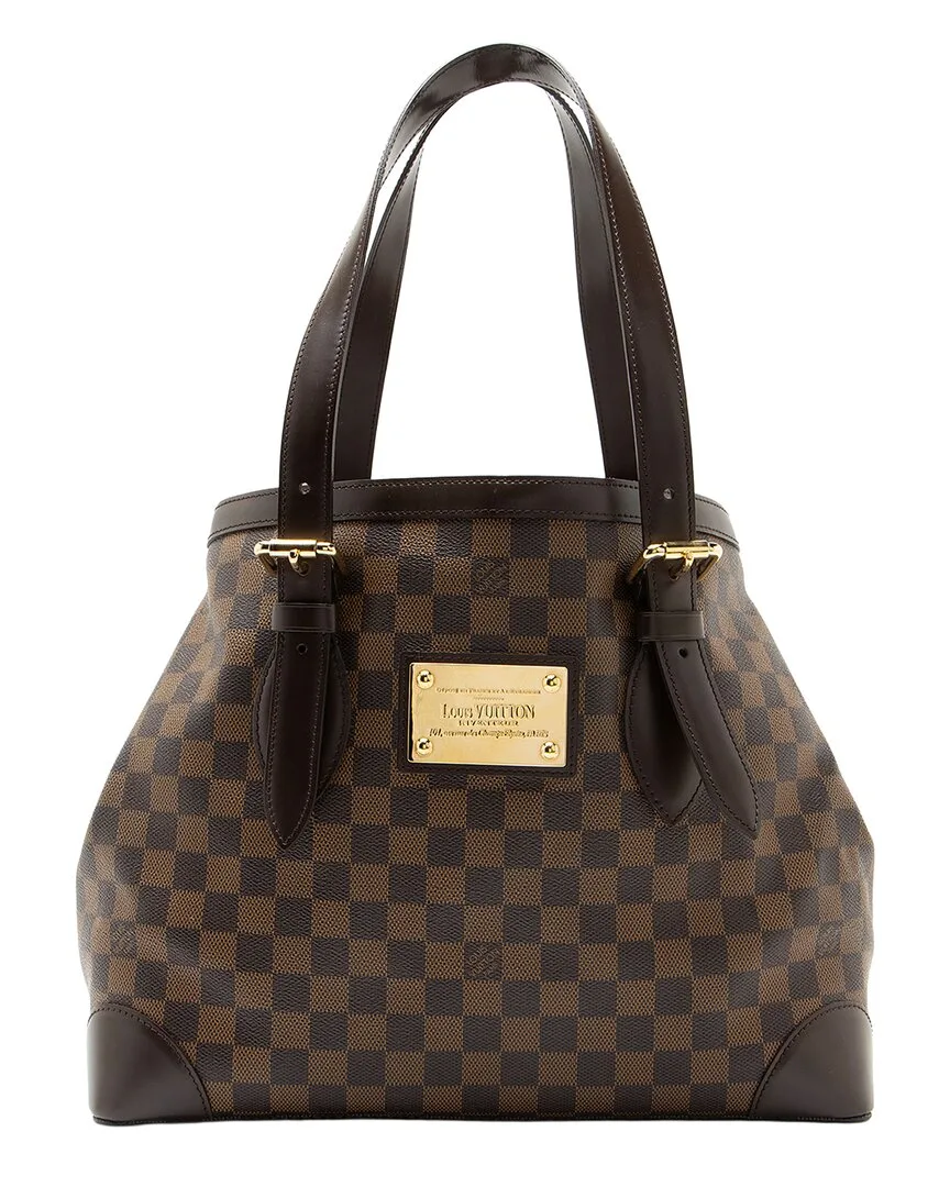 Brown Damier Ebene & Leather Hampstead mm (authentic Pre-Loved) by Louis Vuitton