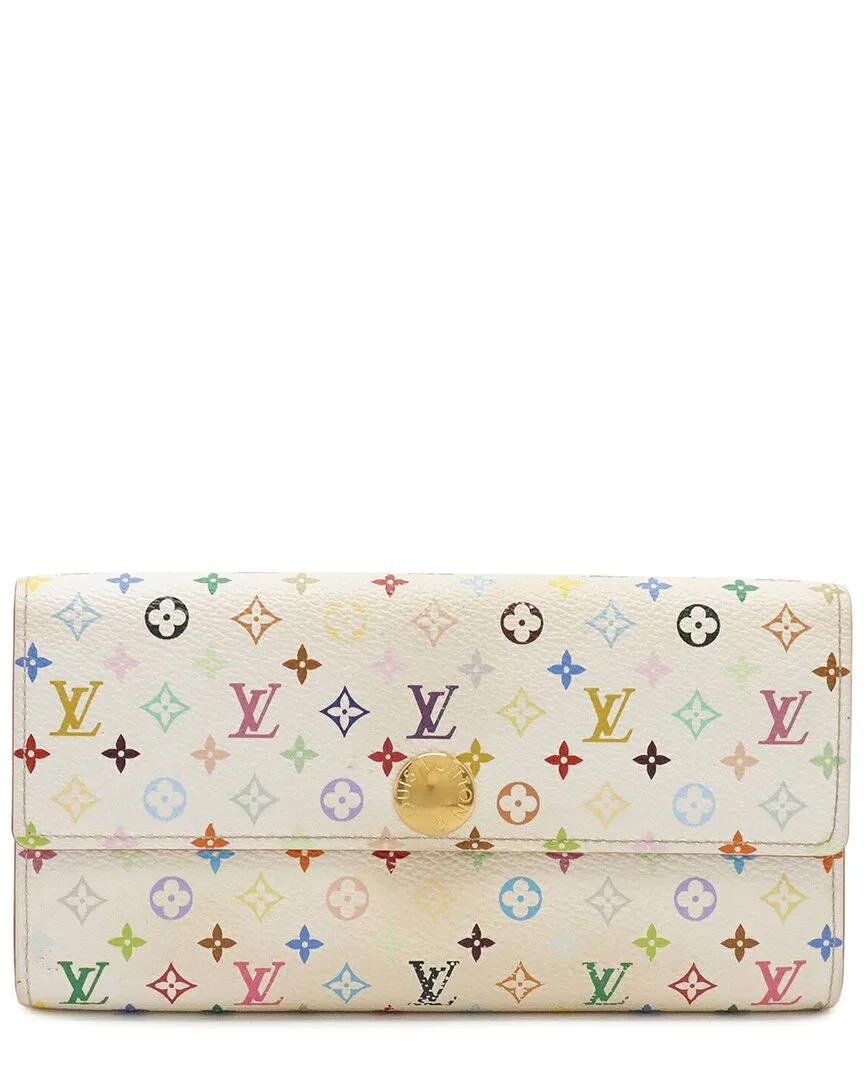 White Coated/Waterproof Canvas Portefeuille Sarah (authentic Pre-Loved) by Louis Vuitton