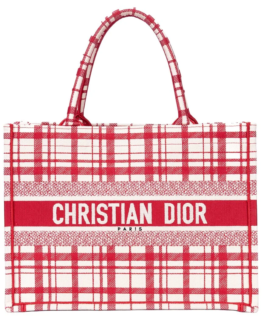Red Oblique Jacquard Canvas Book Tote (authentic Pre-Loved) by Dior
