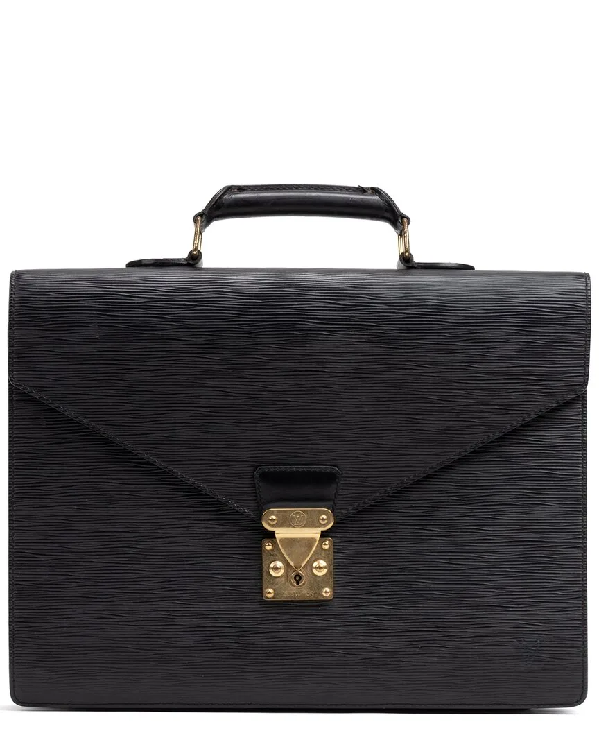 Black Epi Leather Serviette Conseiller (authentic Pre-Loved) by Louis Vuitton
