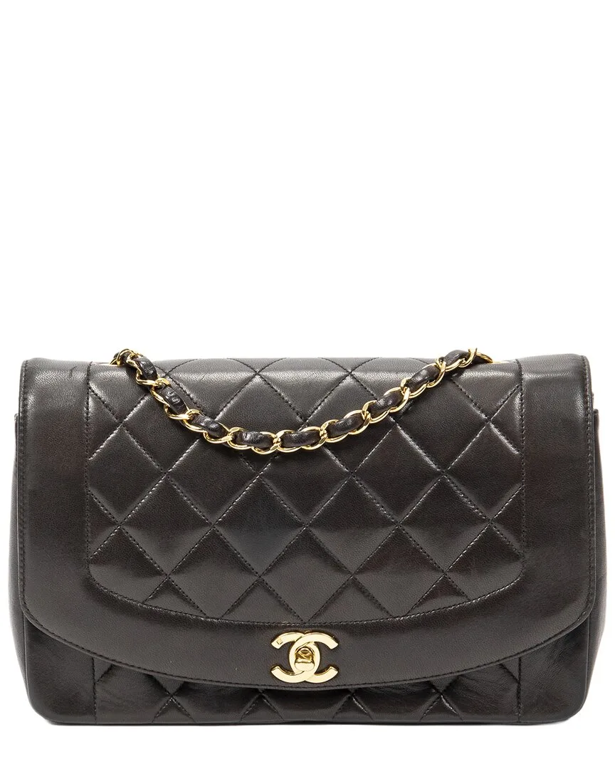 Black Quilted Lambskin Leather Diana Flap (authentic Pre-Loved) by CHANEL