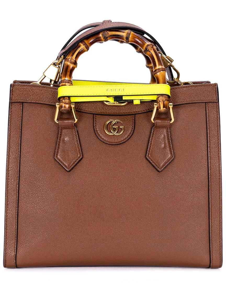 Brown Calfskin Leather Medium Diana Bamboo Tote (authentic Pre-Loved) by Gucci