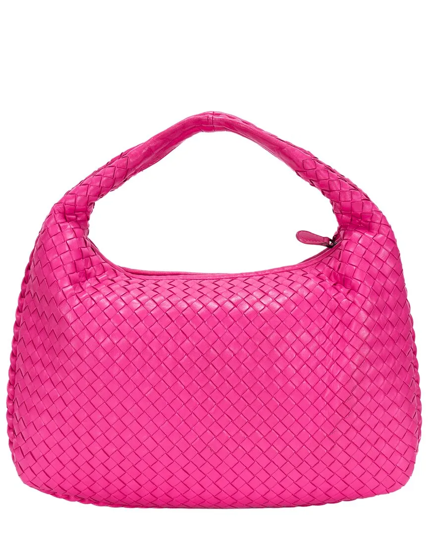 Hot Pink Intrecciato Calfskin Leather Veneta Hobo (authentic Pre-Loved) by Bottega Veneta