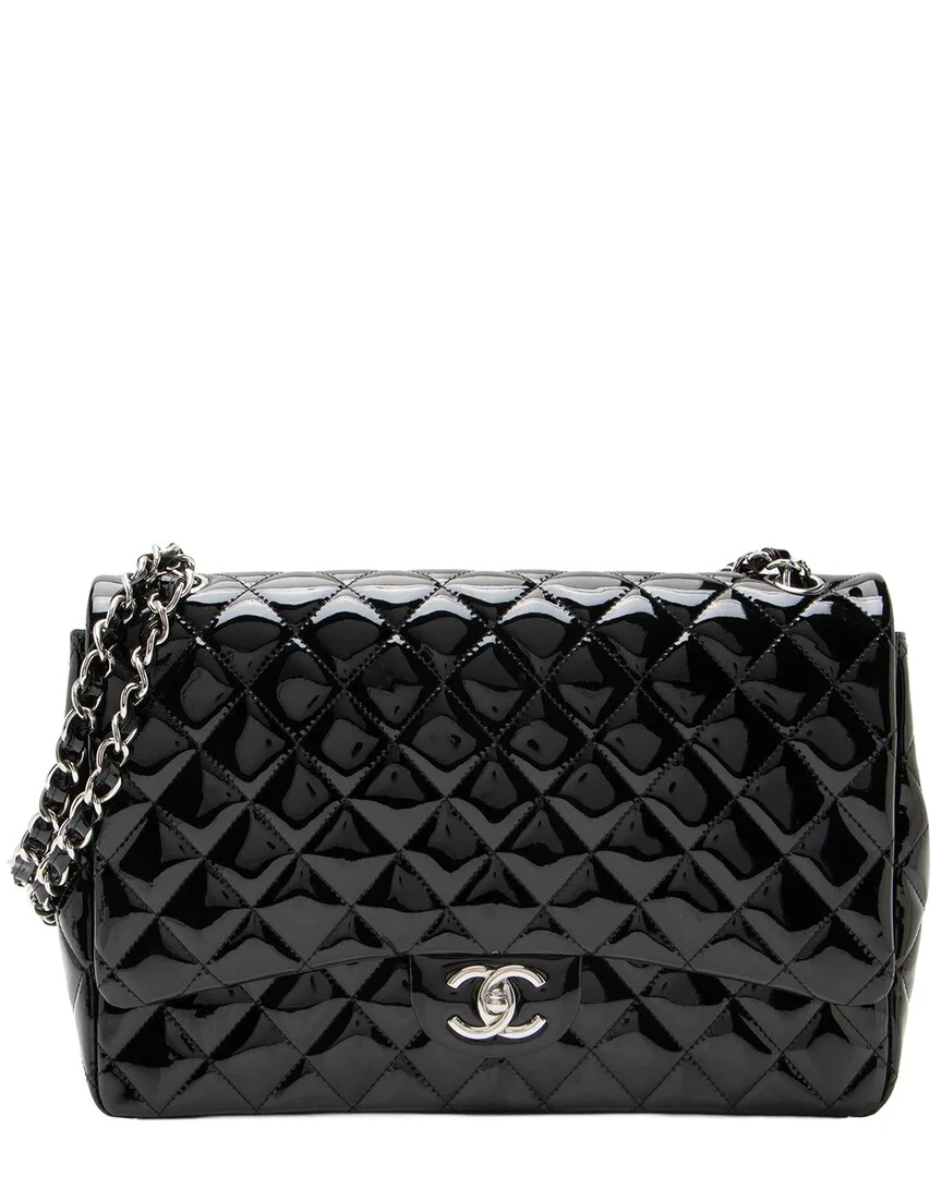 Black Patent Leather Classic Maxi Double Flap Bag (authentic Pre-Loved) by CHANEL