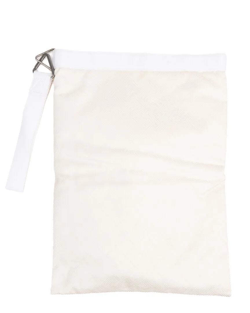 Ivory Jacquard Intrecciato Nylon Canvas Vertical Velcro Clutch (authentic Pre-Loved) by Bottega Veneta