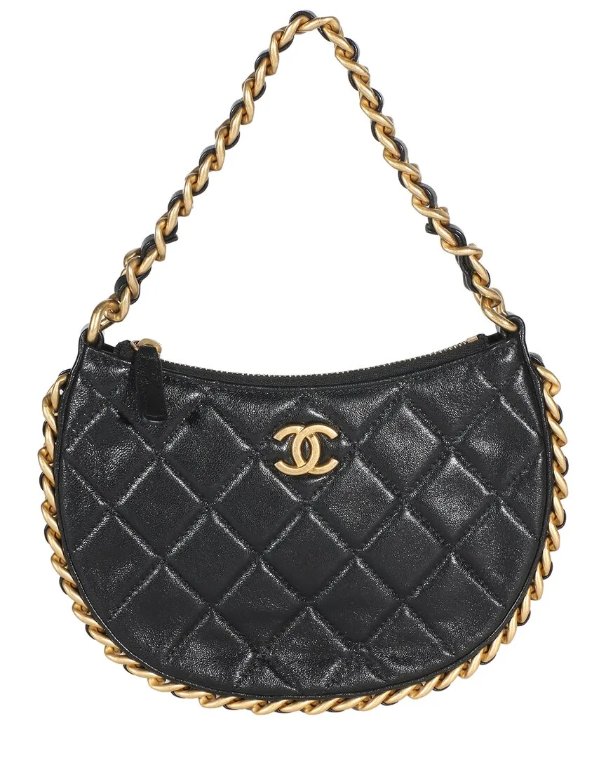 Black Quilted Lambskin Mini Cc Chain Around Hobo (authentic Pre-Loved) by CHANEL