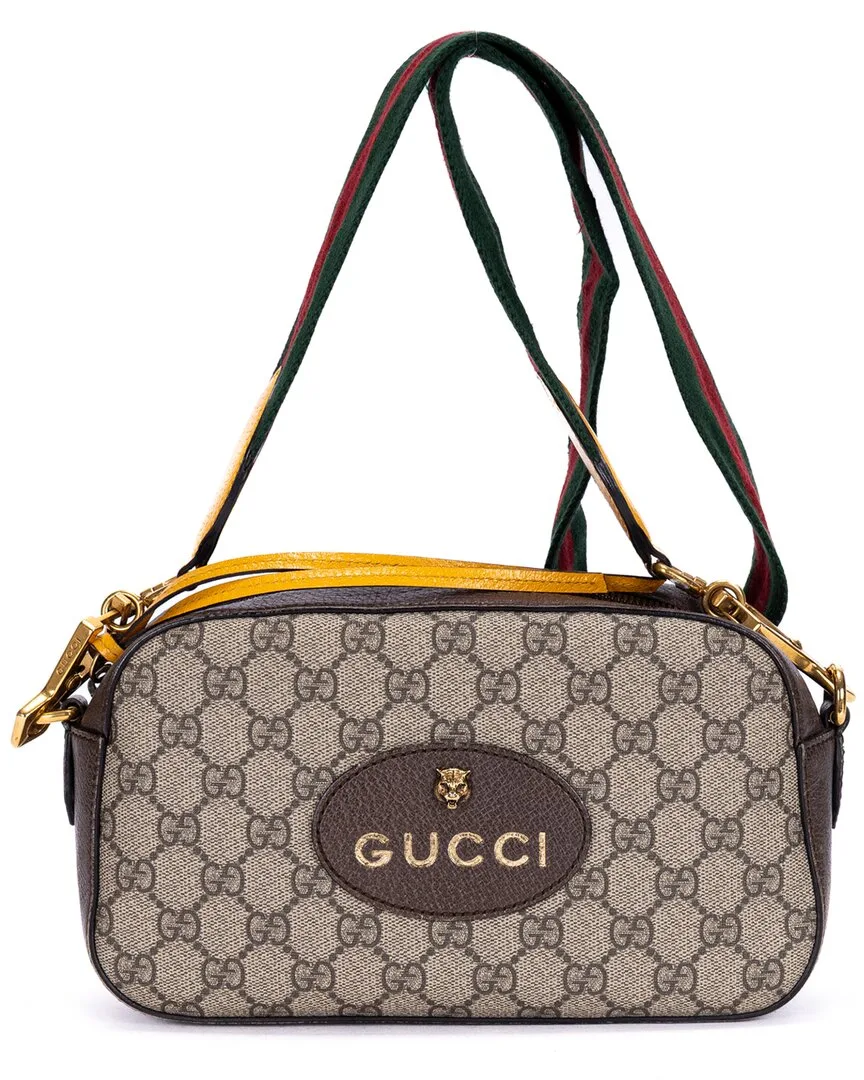 Beige & Brown Supreme Coated Canvas Neo Messenger (authentic Pre-Loved) by Gucci