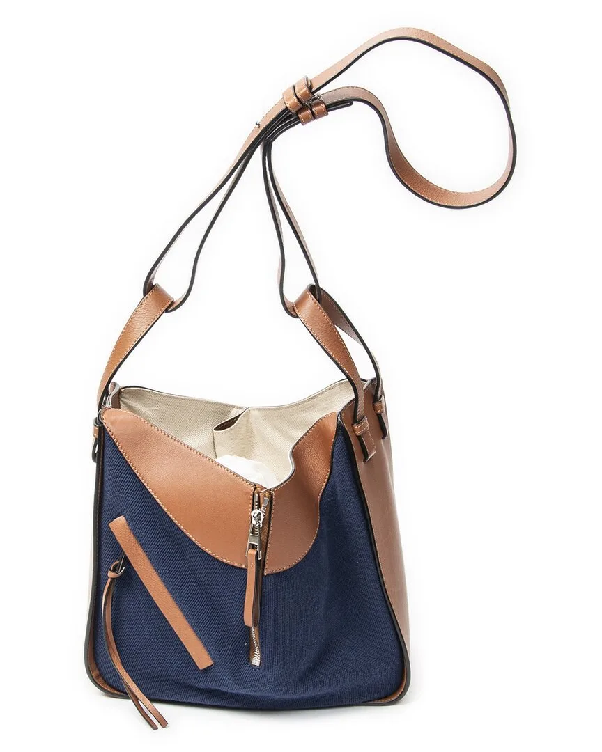 Tan & Blue Canvas Small Hammock (authentic Pre-Loved) by LOEWE