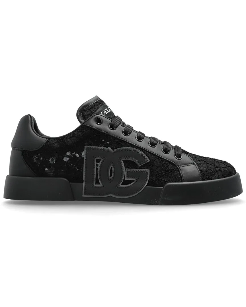 Leather Lace Insert Sneaker (authentic Pre-Loved) by Dolce & Gabbana
