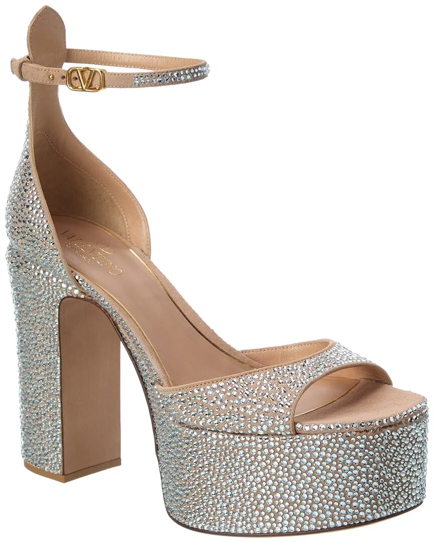 Vlogo Suede Platform Sandal by Valentino