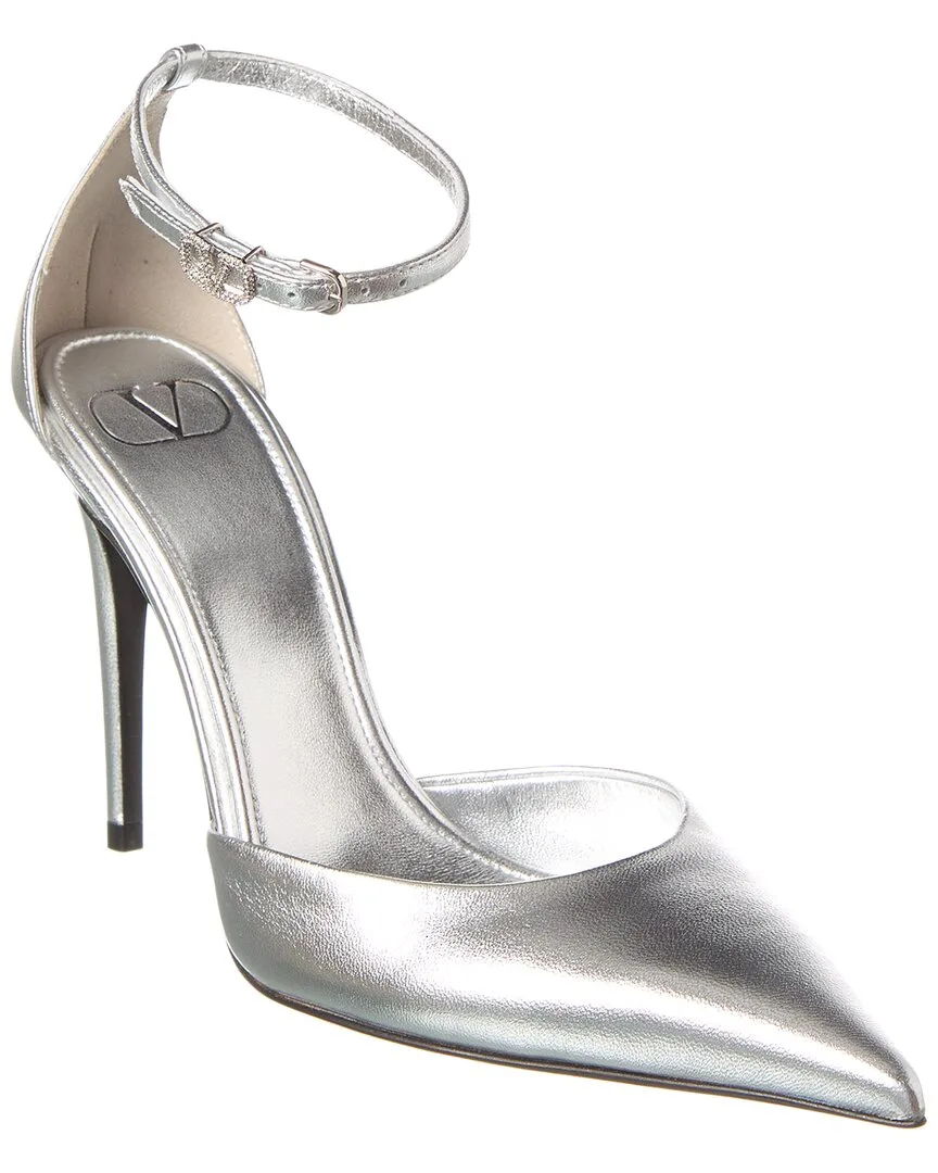 Vlogo 100 Ankle Strap Leather Pump by Valentino