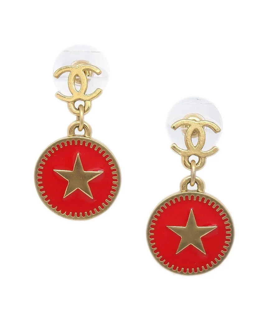 Plated Cc Star Dangle Earrings (authentic Pre-Loved) by CHANEL