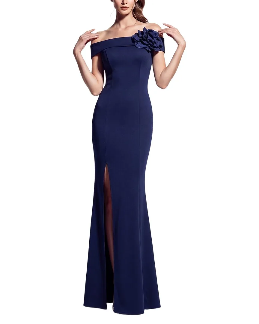 Solid Off the Shoulder Maxi Dress by Kalinnu
