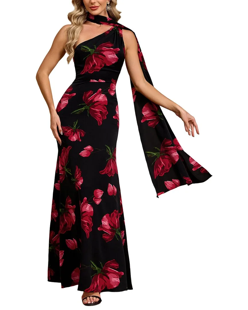 Printed One Shoulder Maxi Dress by Luna Tuccini