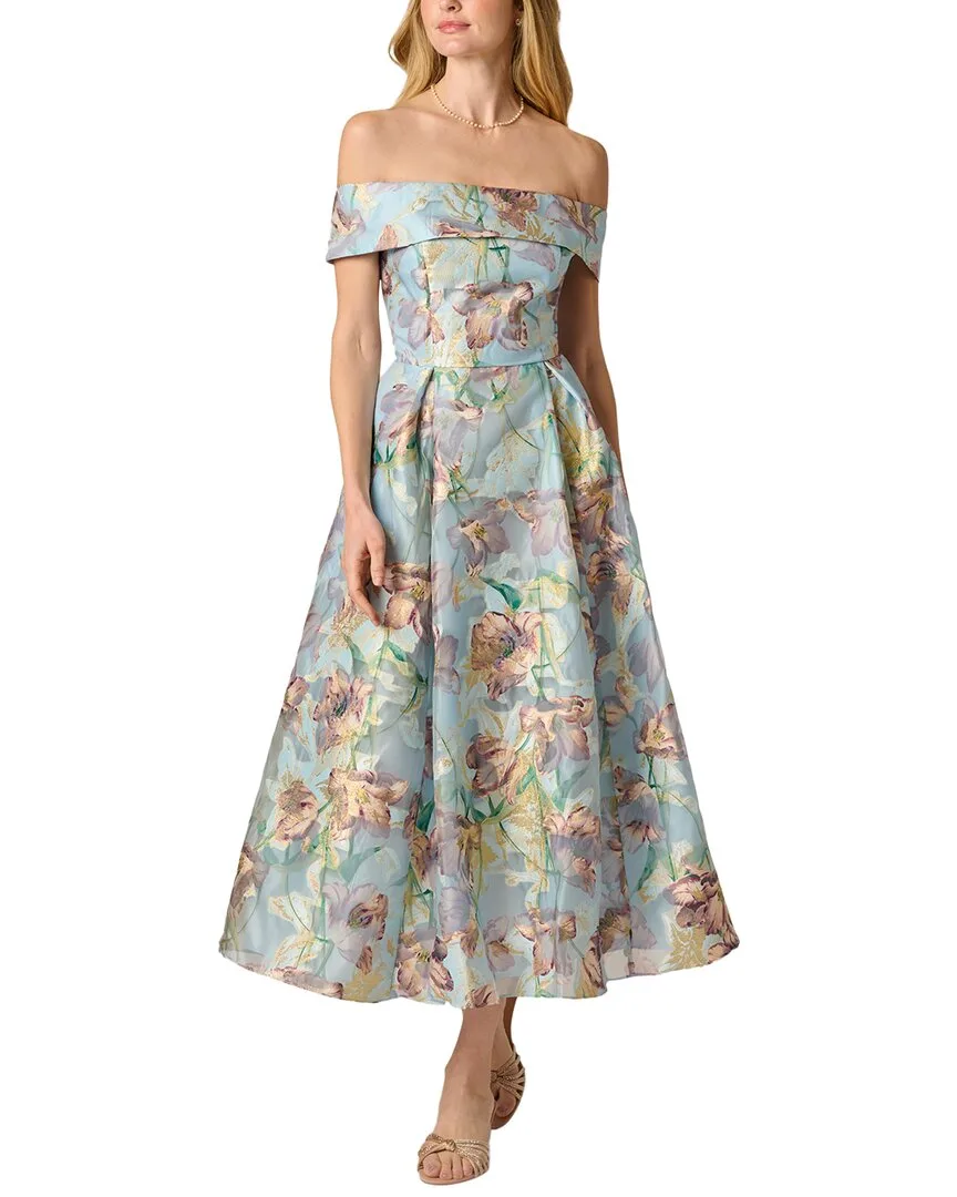 Off Shoulder Midi Dress by Adrianna Papell