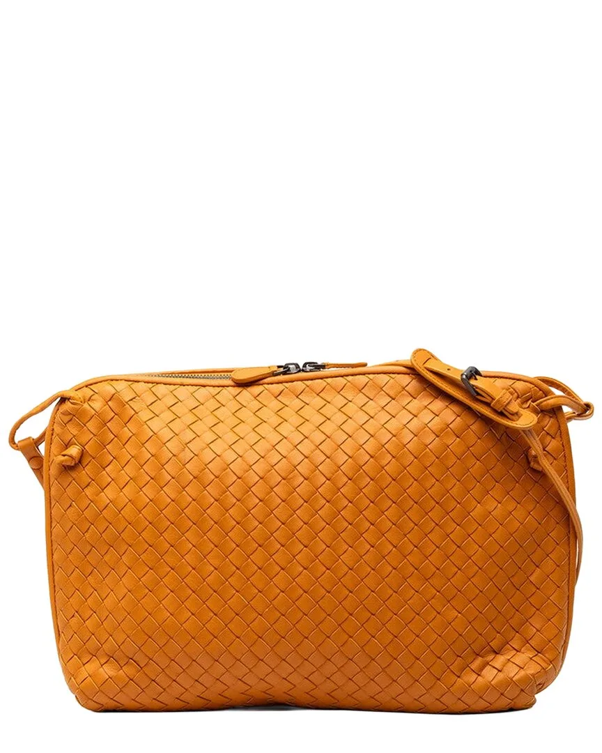 Orange Intrecciato Leather Crossbody (authentic Pre-Loved) by Bottega Veneta