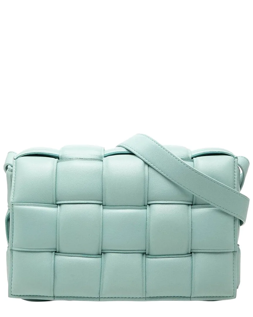 Blue Maxi Intrecciato Leather Cassette Crossbody (authentic Pre-Loved) by Bottega Veneta