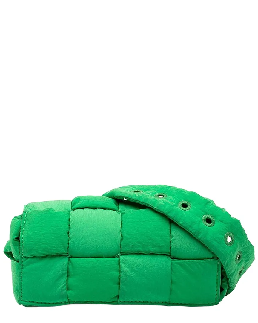 Green Intrecciato Leather Padded Tech Cassette Crossbody (authentic Pre-Loved) by Bottega Veneta
