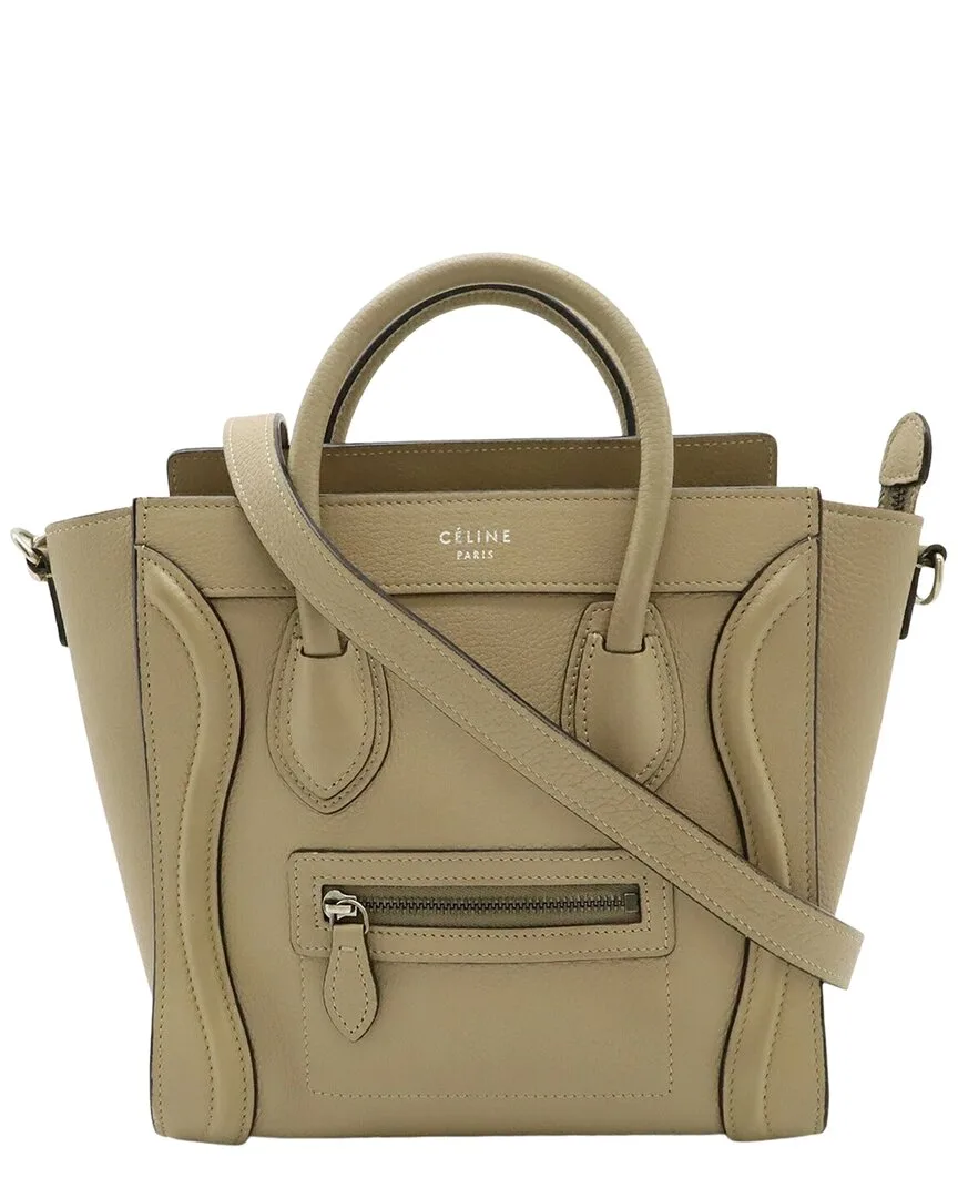 Beige Calfskin Luggage Nano Shopper Handbag (authentic Pre-Loved) by Celine