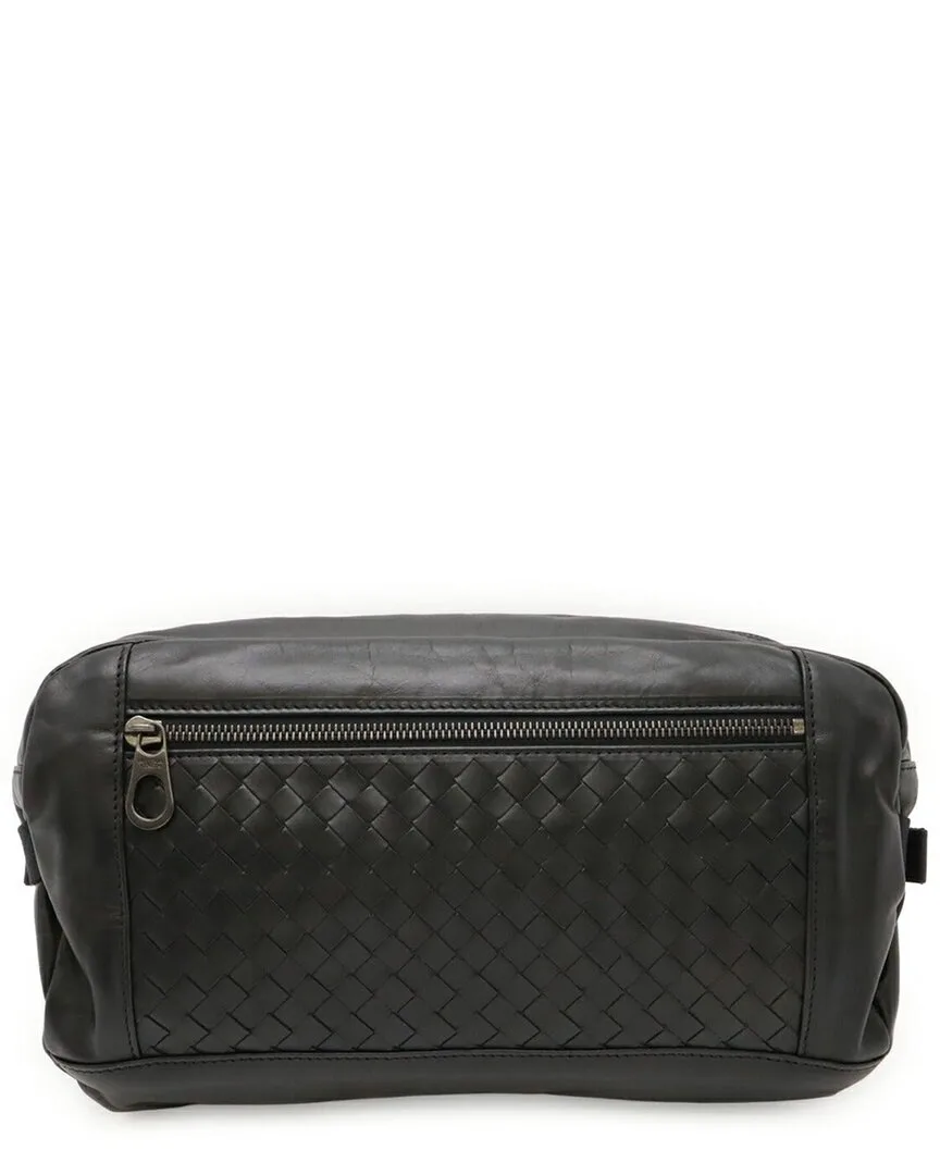 Black Intrecciato Leather Belt Bag (authentic Pre-Loved) by Bottega Veneta